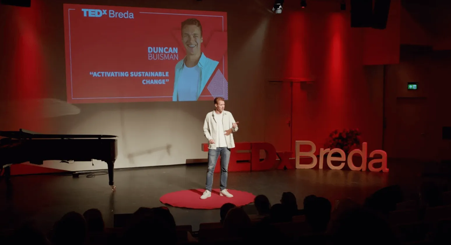 A Stage Academy member delivering a TEDx talk